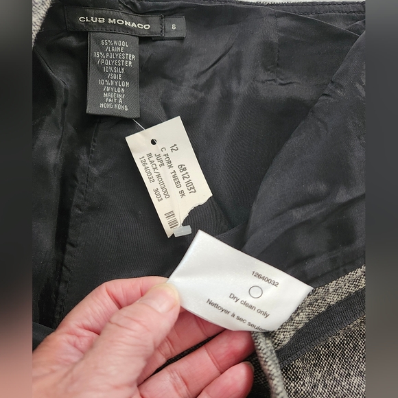 Club Monaco Heather Gray Wool Tweed Skirt, New with Tag, Size 6 - Picture 7 of 13